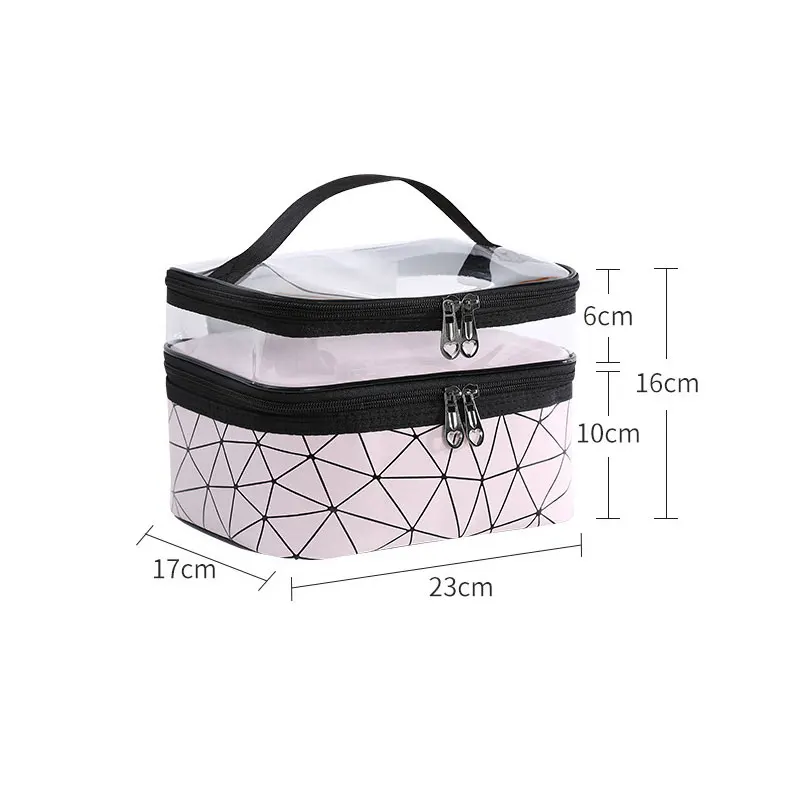 

Functional Cosmetic Bag Women Travel Make Up Organizer Boxes Toiletry Makeup Pouch Lip Gloss Eyebrow Pencil Finishing Bags