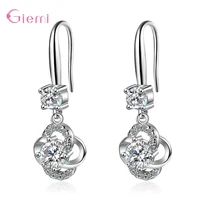 new arrival genuine 925 sterling silver elegant flower pattern drop earring for women jewelry brincos multiple colors for choice