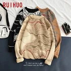 RUIHUO контурный вязаный свитер, мужская одежда 2022, Модный женский пуловер, мужской свитер, Корейская одежда