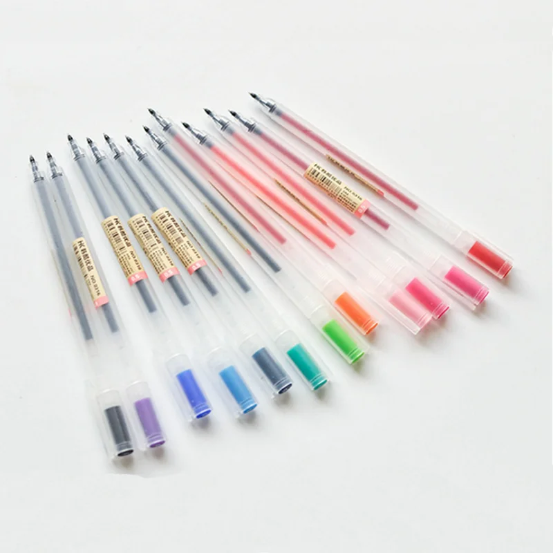 

12pcs/lot 12 Colors Gel Pen 0.5mm Color Ink Pen for School Stationery Student Marker Pen Office Supplies material escolar