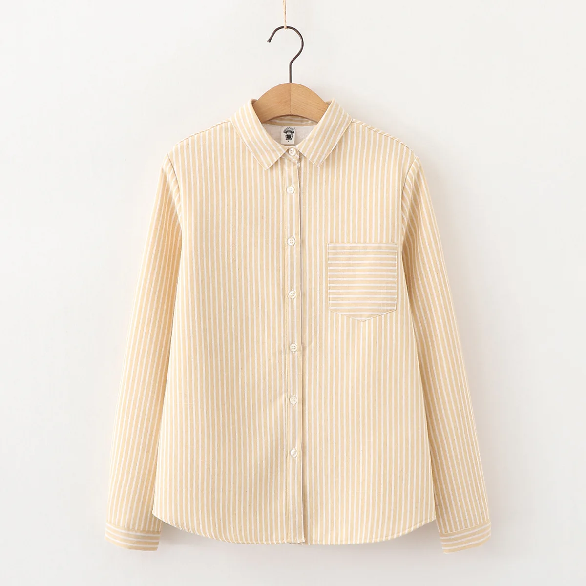 

New Winter Women's Blouse Striped Shirt Long Sleeve Warm Thick Vintage Shirts Fashion Office Cotton Blouses Ladies Tops Blusas