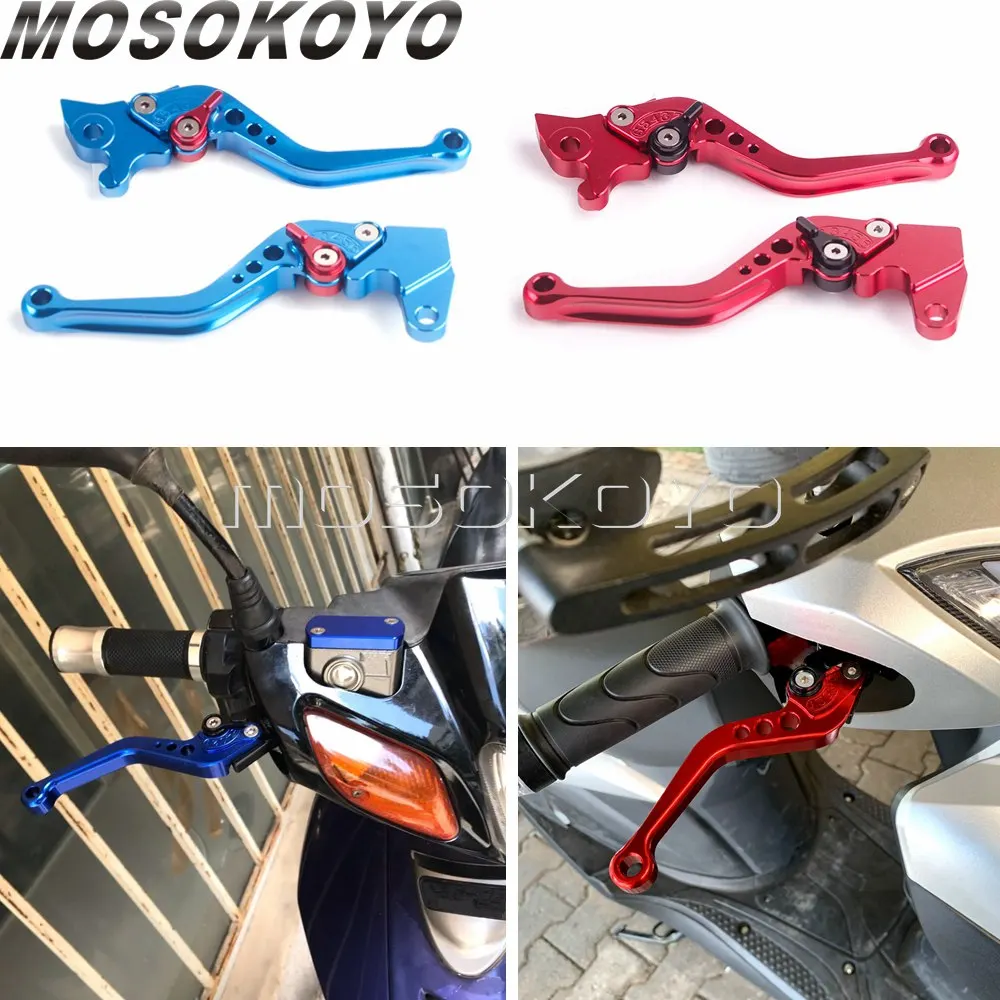 

1 Pair Scooter Brake Clutch Levers for Yamaha JOG 100 Motorcycle Parts Blue Red CNC Aluminum Left & Right Brake Handle Lever