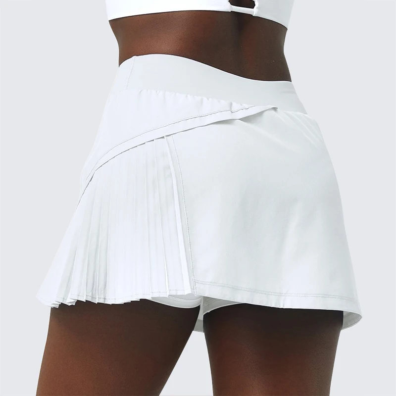 CUGOAO Women Sports Tennis Skirts Rose Red Fitness Shorts High Waist Athletic Running Short Pleated Sport Skort Golf Sportswear