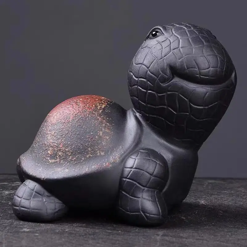 

Ceramic Handmade Wealth Tortoise Tea Pet Purple Clay Tea Accessories Lovely Animal Figurines Teahouse Table Decoration Ornaments