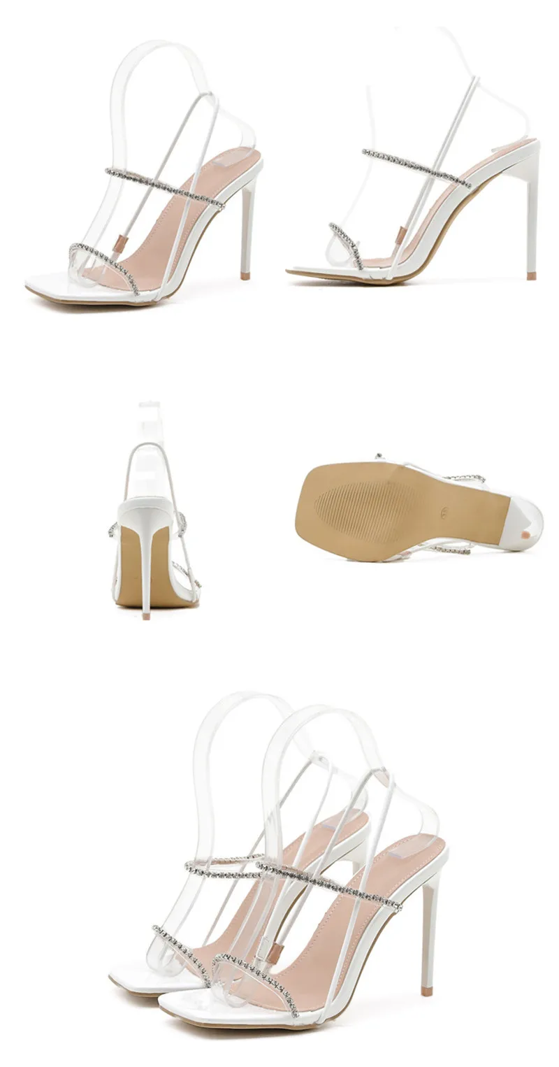 Clothing - Sexy Fashion Crystal Rhinestone Stiletto High Heels Sandals