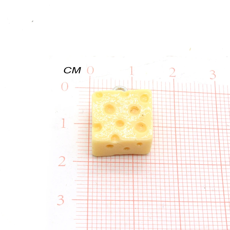 10 шт. 3D мини квадратный хлеб с сыром пищевая Смола шармы милые серьги ожерелье