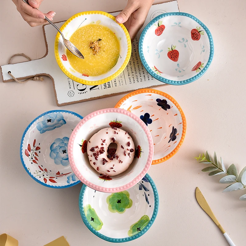 Милый росписью фрукты чаша с рисунком подглазурного бытовые керамические