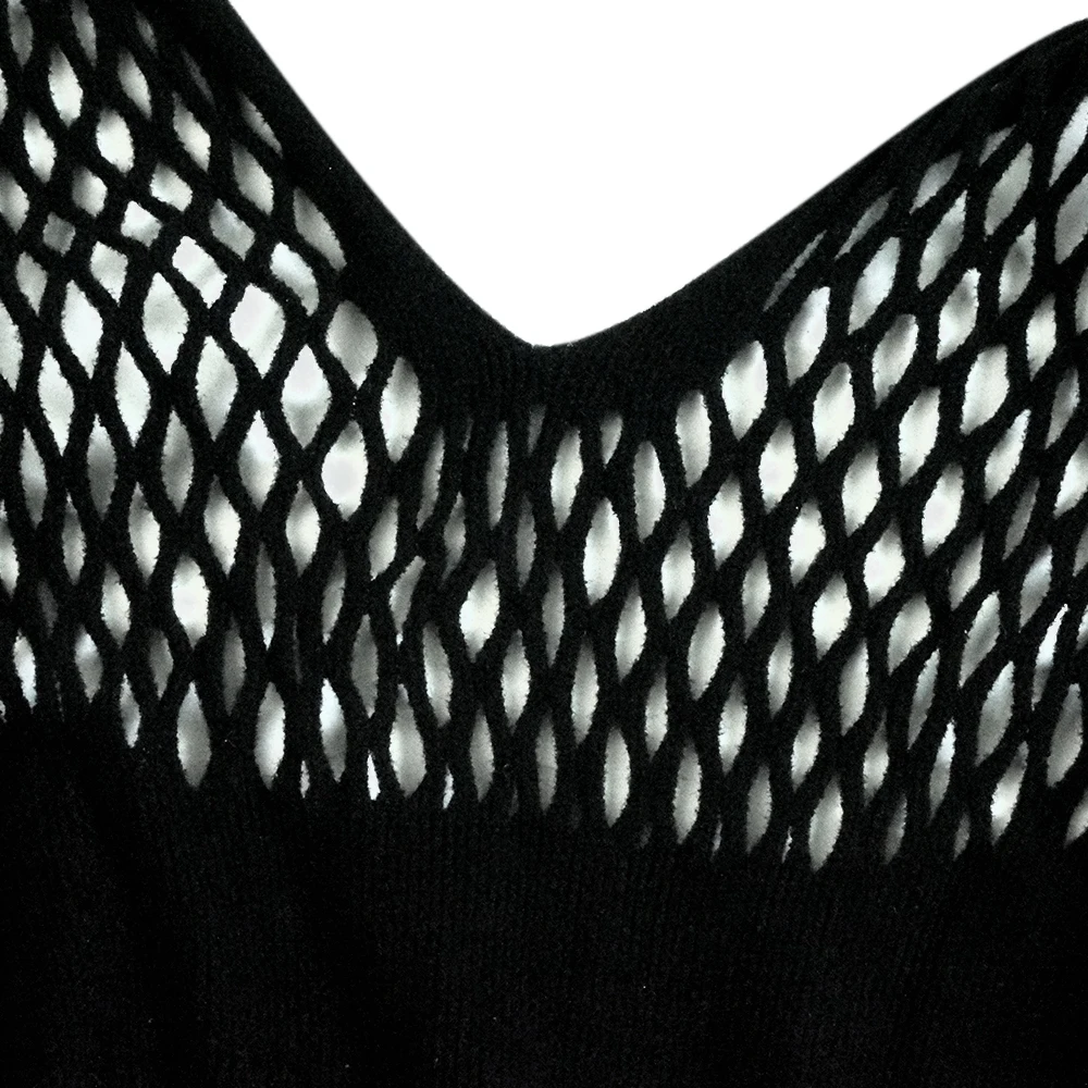 

Sexy Deep V Neck Fishnet Bodysuit Women Hollow Out See Through Long Sleeve Leotard Tops Sheer Black Mesh Club Bodycon Lingerie