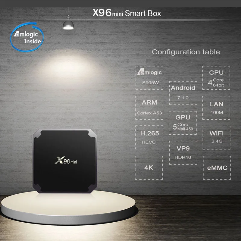 X96 мини Мини Android 7 1 Smart tv BOX Amlogic S905W четырехъядерный YouTube медиаплеер Поддержка 4K 30tps