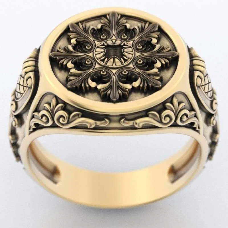 

2021 New Three Style Mysterious Eight Petal Leaf Flower Pattern Rings For Women Men Gold/Rose Gold/Silver Color Party Gifts