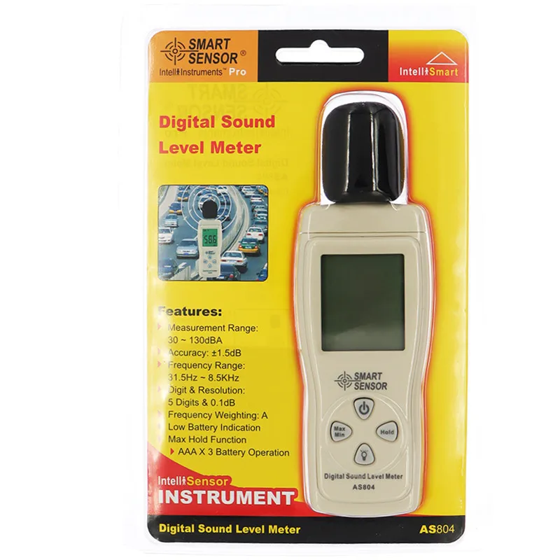 AS804 измеритель уровня звука децибел монитор аудио Тестер 30d-130 dBA диагностический