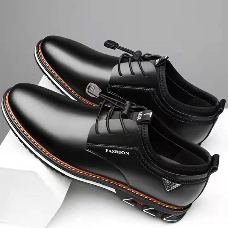 

2021 New Men Shoes Leather Cowhide Leather Shoes Men Comfortable Low-top British Casual Single Shoes Leather Shoes Formal Shoes