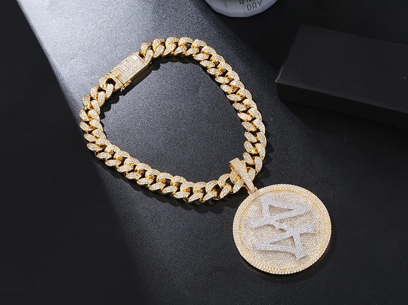 Кулон в стиле хип-хоп с кубическим цирконием и кристаллом | Украшения аксессуары