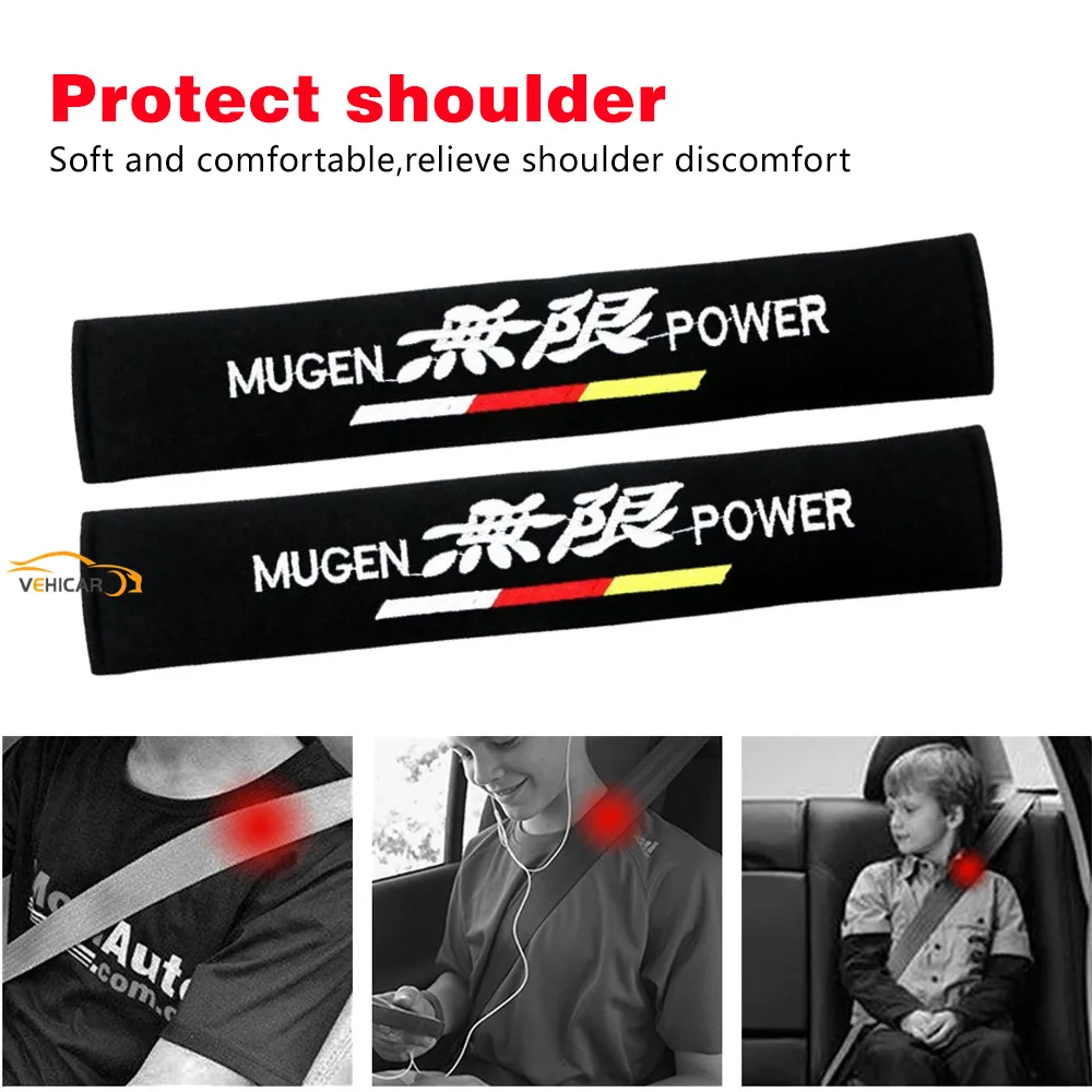 

Автомобильные чехлы для ремня безопасности H MugenPower, 2 шт., для самостоятельной сборки, хлопковые накладки на ремни безопасности