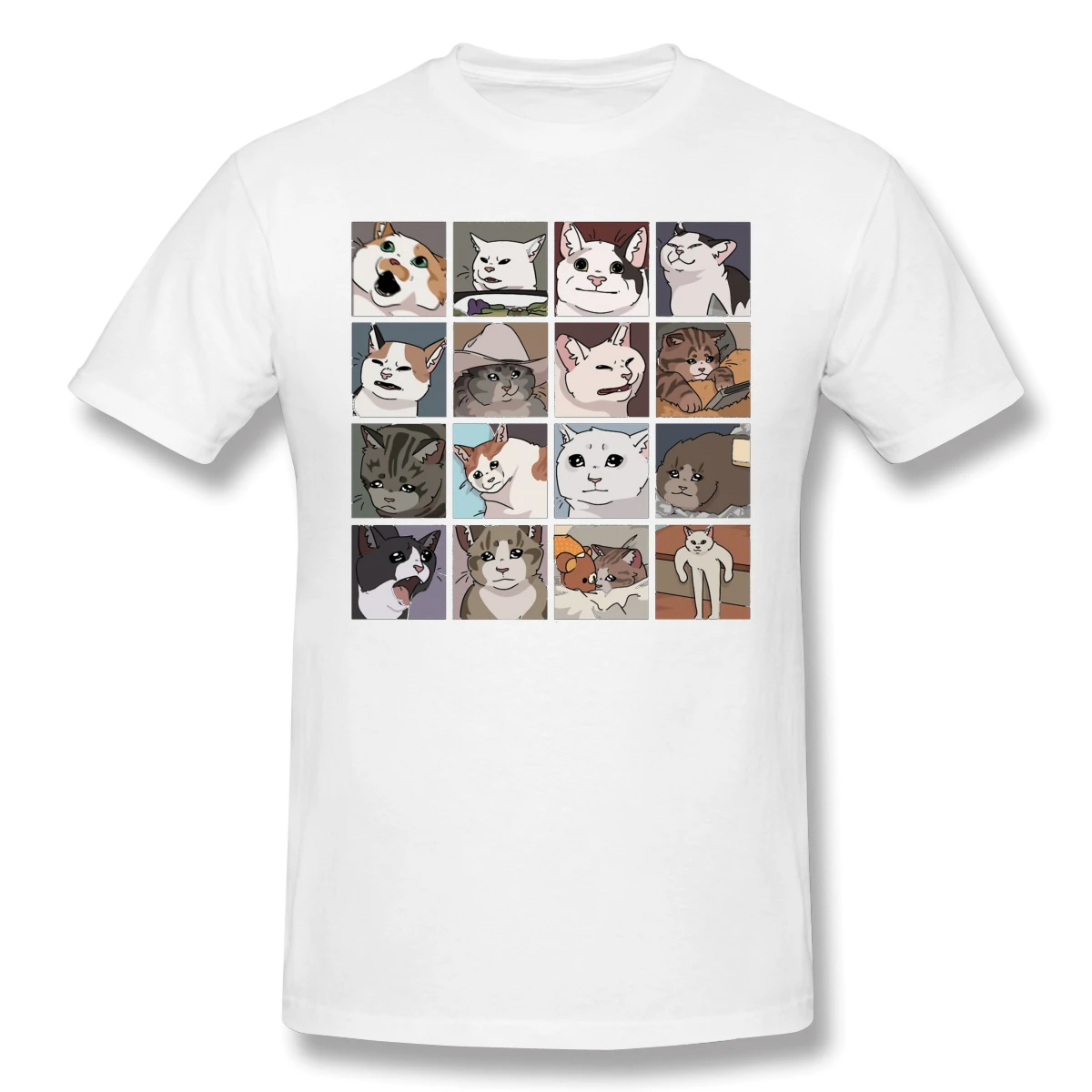 

Meme Cats 2.0 T-Shirt Men Birthday Gifts Short Sleeves Cotton Clothes Humor T Shirt Harajuku Funny Tees O Neck