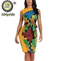 2021 summer traditional african dresses for women bodycon dress elegent trench o neck sleeveless plus size midi dress s2125016