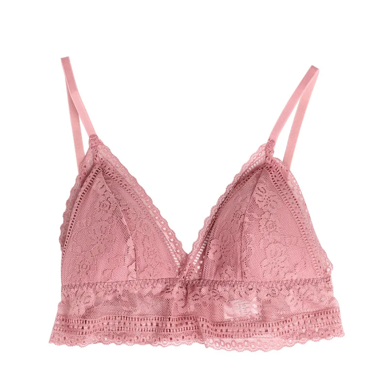

Bralette Summer New Silk Bra Sexy French Triangle Cup Small Chest Underwear Silk Thin