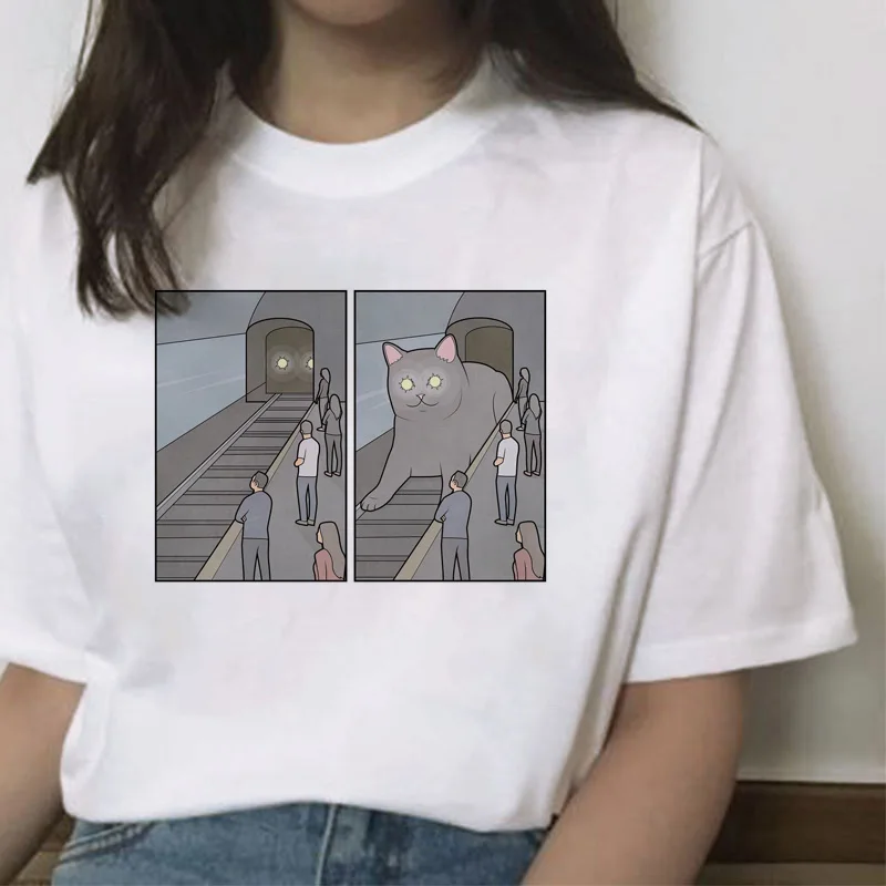 

T-shirts for Girls Women's Dark Humor Graphic T-shirt Casual Funny Cartoon Top Fashionable Harajuku Short-sleeved Female Tshirt