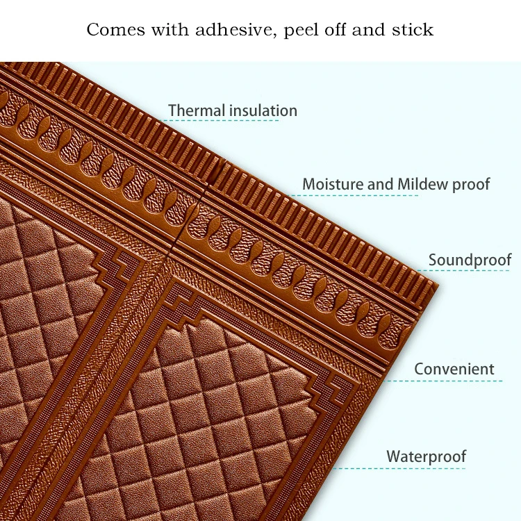 1PC Self-Adhesive Wall Stickers 3D Bedroom Wainscot Wallpaper Waterproof Moisture-Proof Mould Proof Adhesive Paper | Обустройство