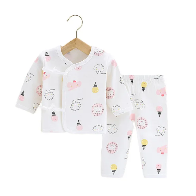 

cotton soft 0-6M Newborn Baby Unisex Clothes Underwear Fashion printing Shirt and Pants 2PCS Boys Girls clothes set