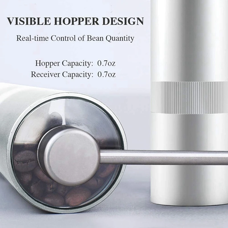 Online Macinacaffè Manuale Macinacaffè A Cono Pentagonale In Acciaio Inossidabile Con Impostazioni Regolabili, Adatto Per L'inversione