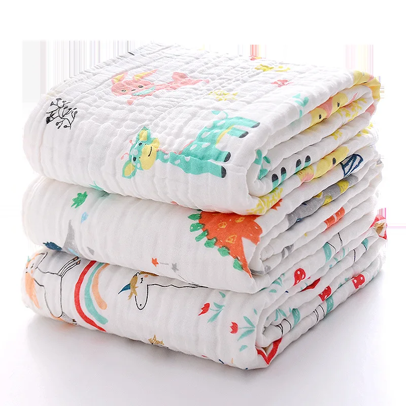 Chingaco Soft Six Layers Cotton Gauze Newborn Baby Bath Towel for Kids Children Blanket 110 x 110 cm 24 Styles