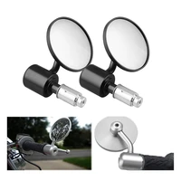 universal 78 round bar end rear mirrors moto motorcycle motorbike scooters rearview mirror side view mirrors for cafe racer