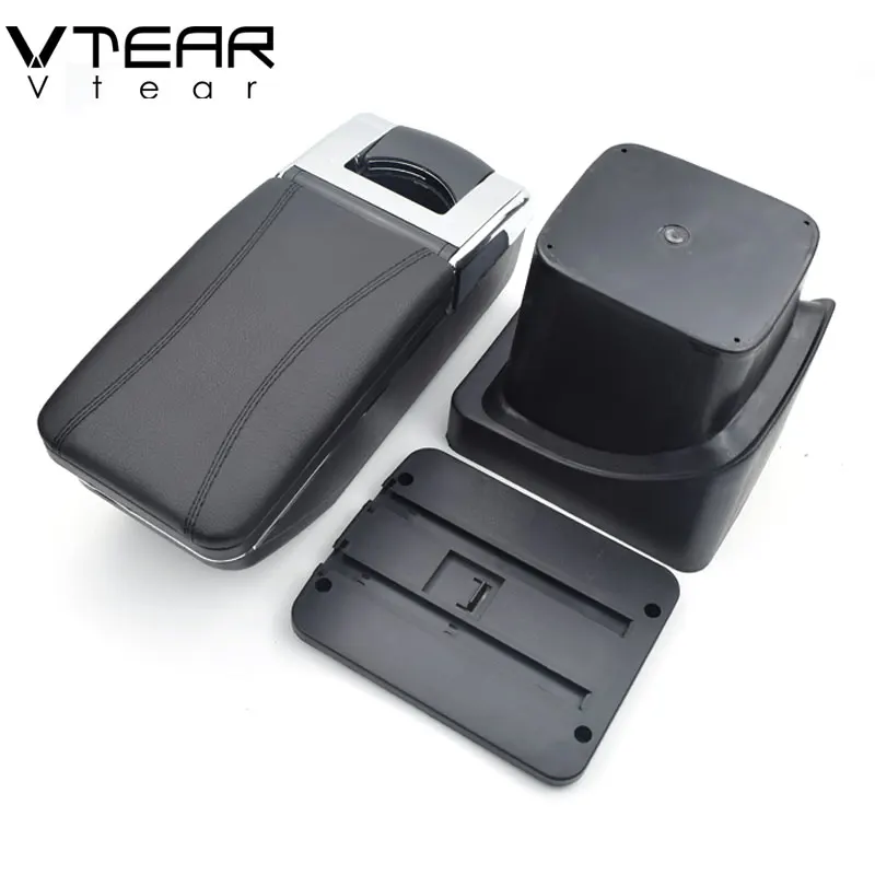 Vtear для Ford Focus mk2, подлокотник, автомобильная центральная консоль, коробка для хранения, подлокотник, защита, внутренние части, аксессуары для автомобиля, авто подлокотник для авто