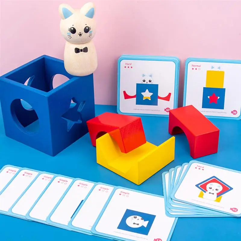

1 Set Desktop Game Toys Cartoon Cat Hiding Toys Logic Thinking Playthings