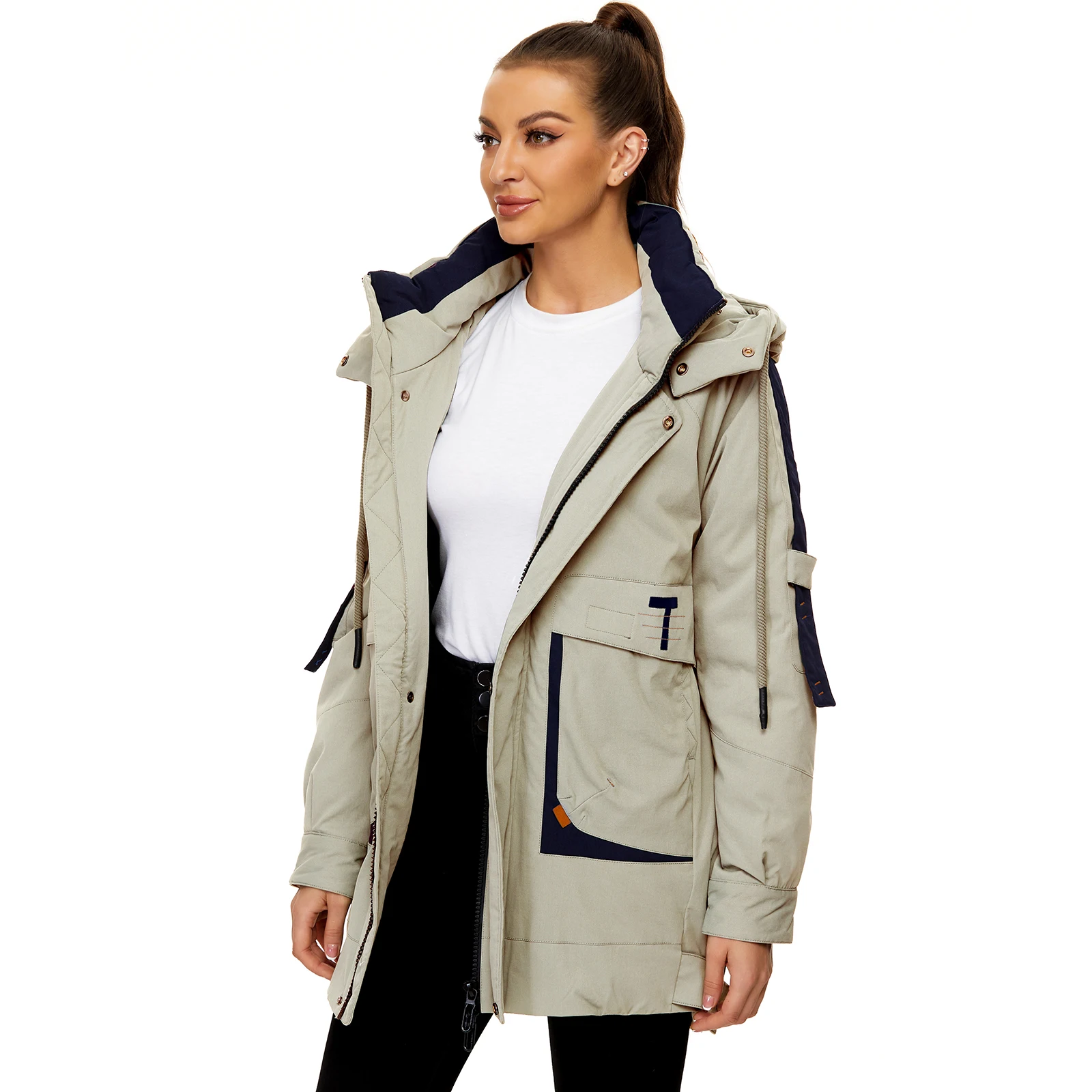 OUSLEE Coat Jacket Winter Women's Hooded Warm Parkas Bio Fluff Parka Coat Hight Quality Female New Winter Collection Hot