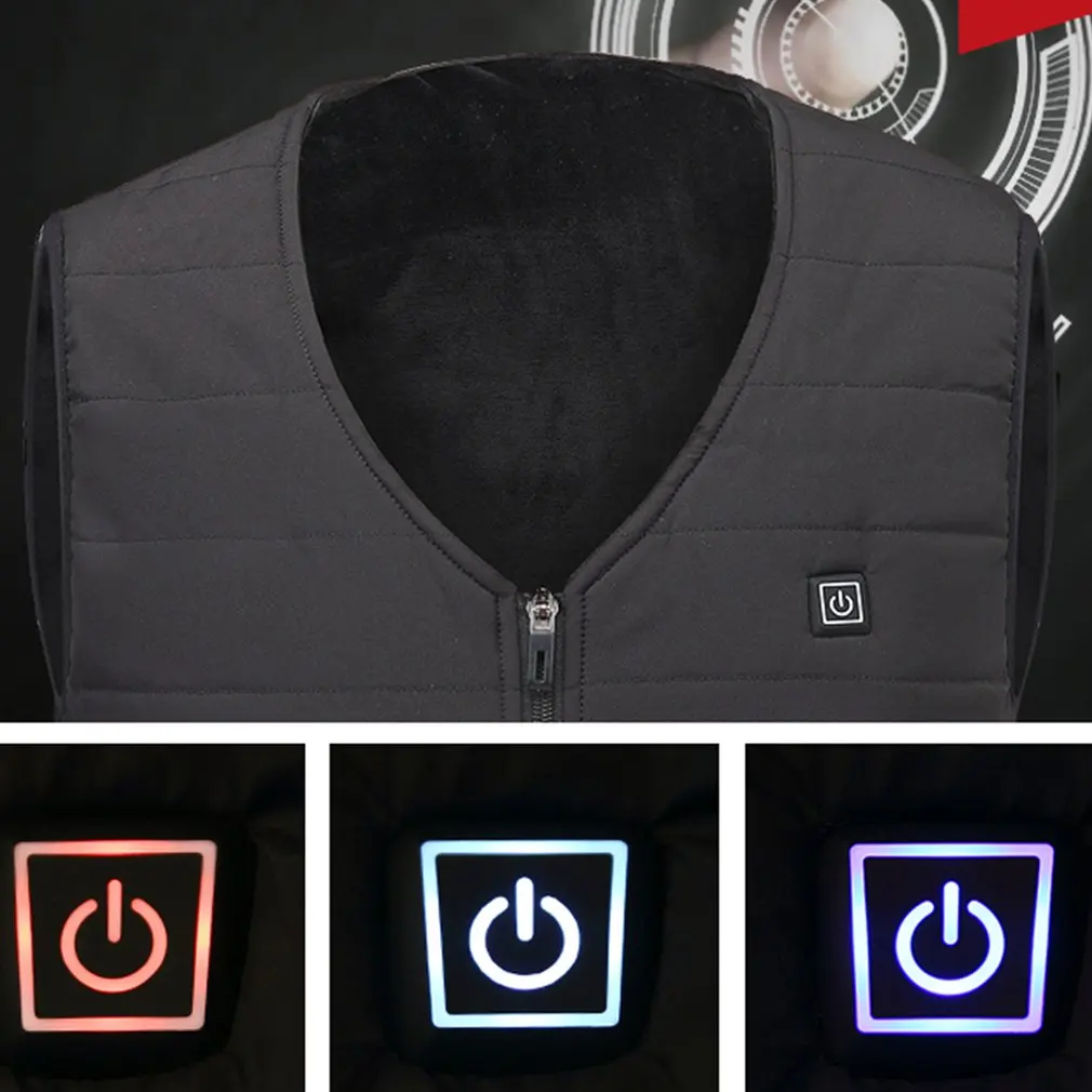 Унисекс Электрический нагреватель нагревательный жилет USB безопасность