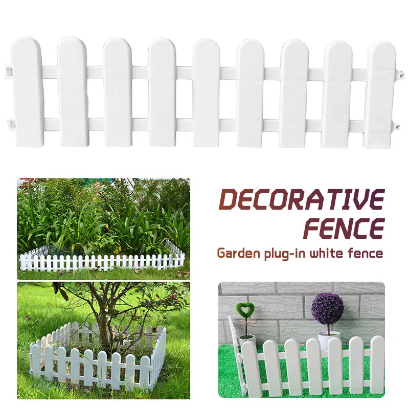 1Pc 50x13cm White Plastic Tree Fence Courtyard Indoor Garden Kindergarten Flower Vegetable Decor | Дом и сад