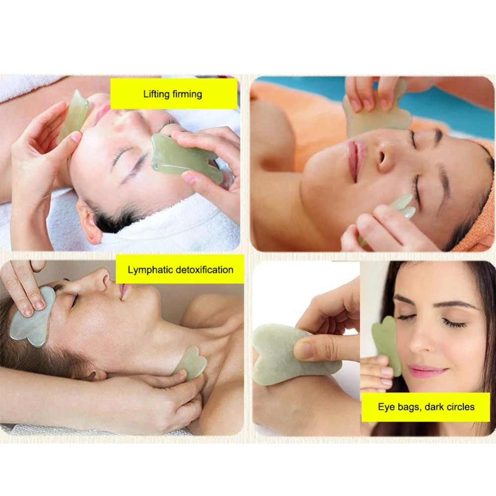 Массажер для тела из нефрита Gua Sha медицинский набор инструментов скребка