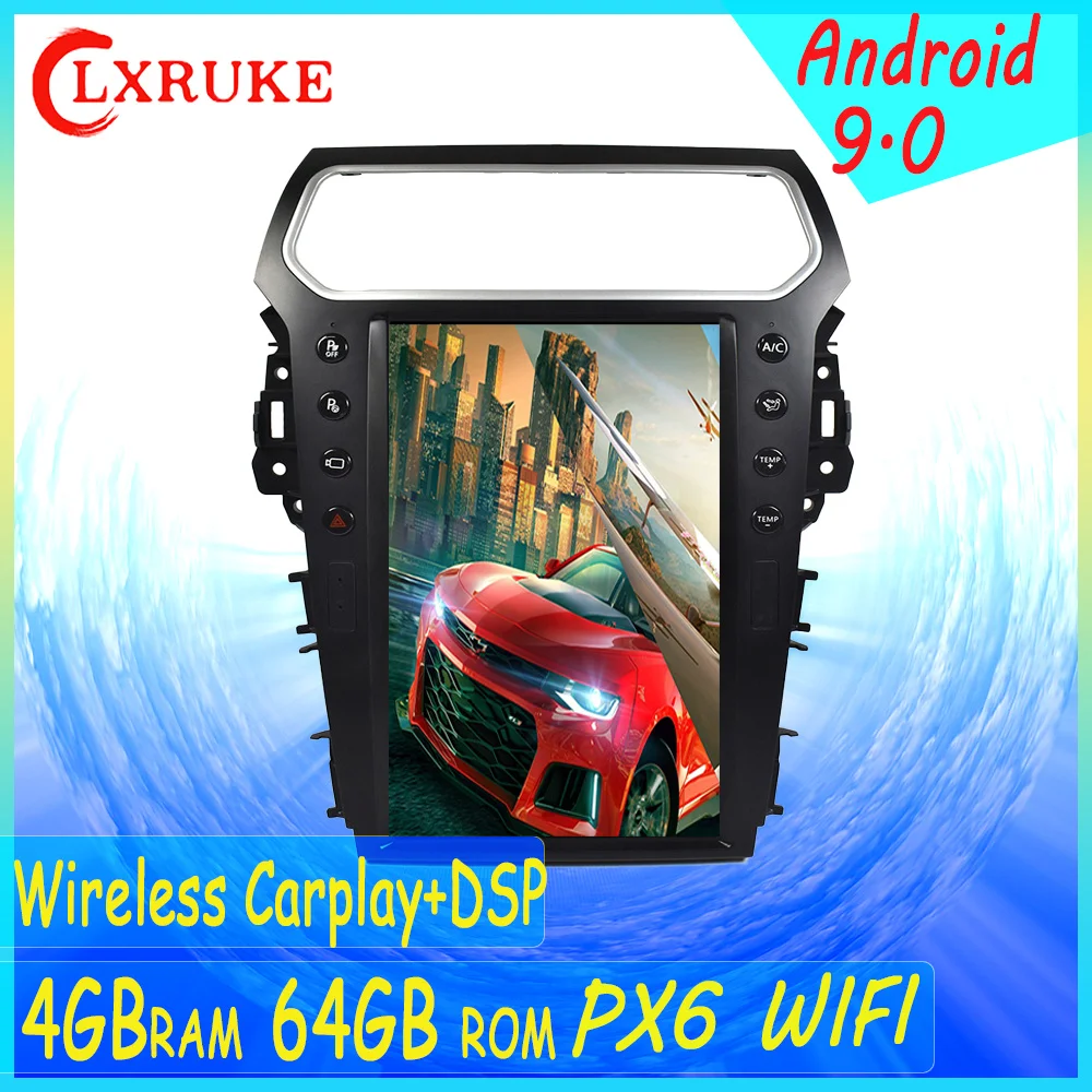 

Android Radio GPS Navigation For Ford Explorer 2011-2019 Tesla Style Head Unit Multimedia Player Auto Stereo Audio Video PX6 64G