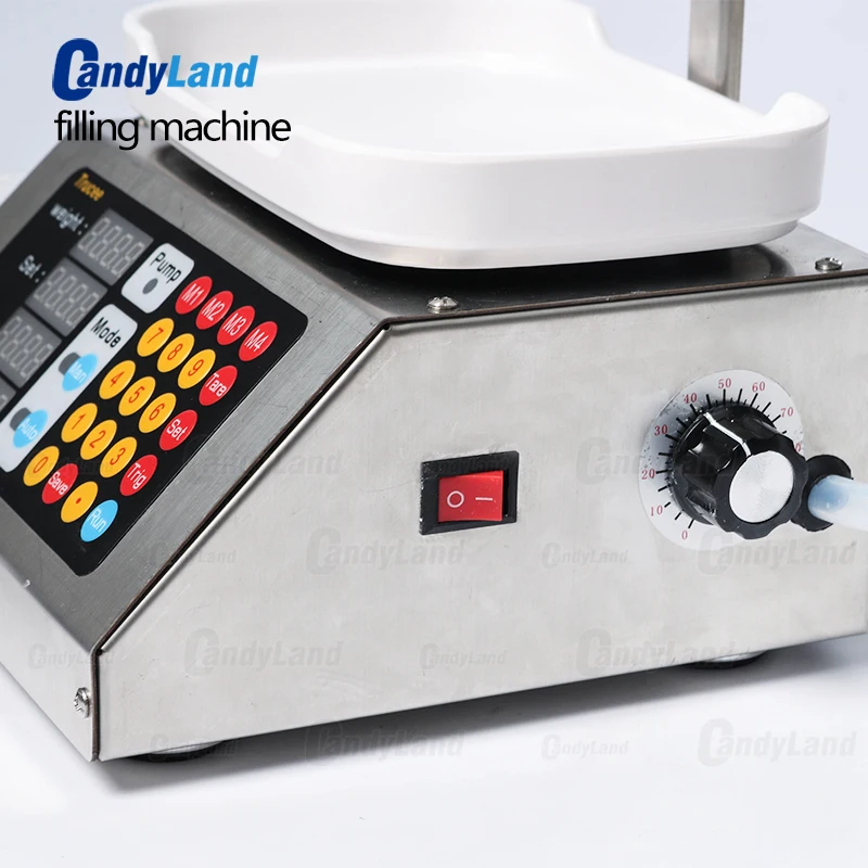 

Candyland Semi Automatic 10-3000ml Beverage Mineral Water Drink Bottle Filler Liquid Weight Gravity Gear Pump Filling Machine