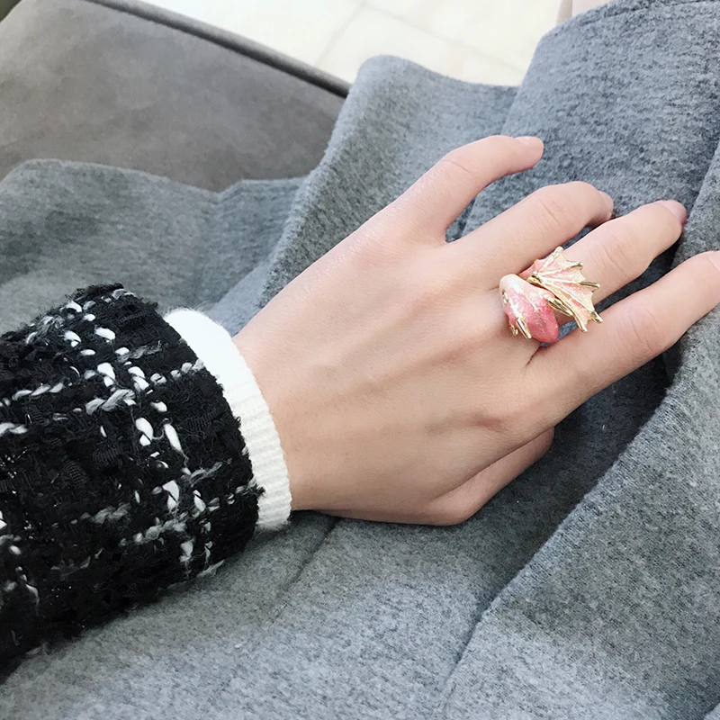 

2020 Ins Trendy Gold Glitter Green Copper Enamel Snake Dragon Adjustable Finger dinosaur Midi Rings Korean Fashion Party Jewelry