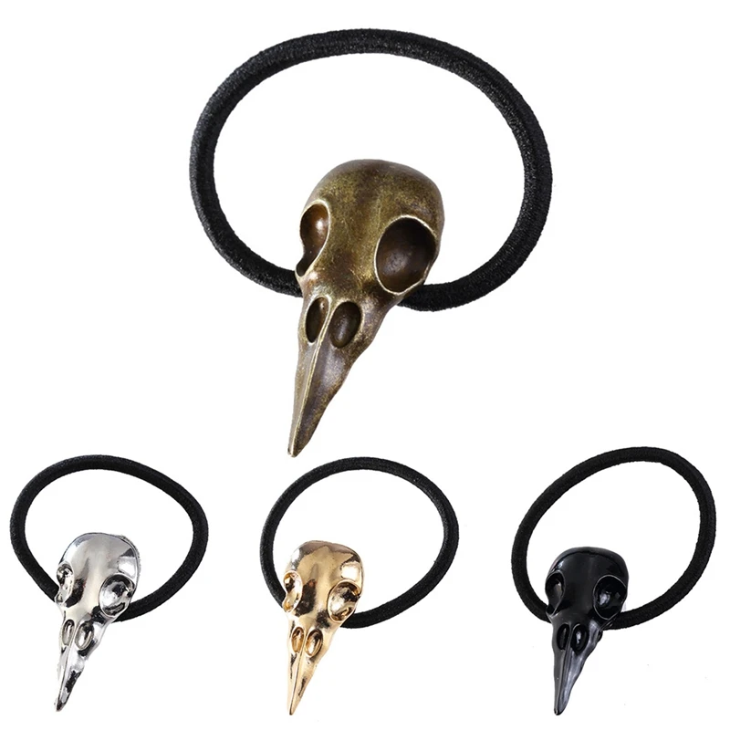 1 шт. для женщин в стиле готик Панк Металлический Ворон череп веревки резинки