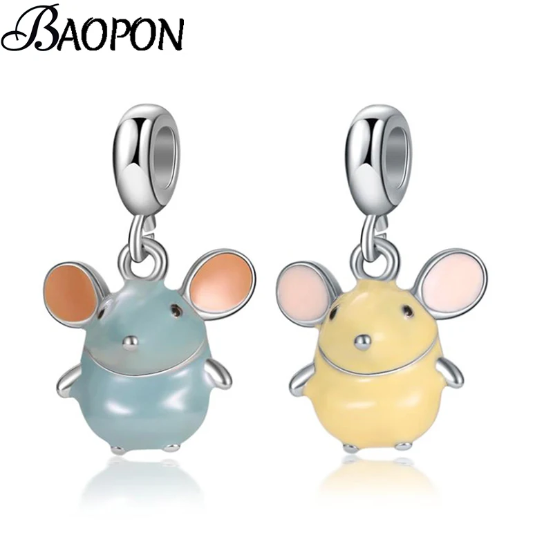 2 шт./лот милые Подвески с мышкой 2020 новые брендовые Браслеты и ожерелья для