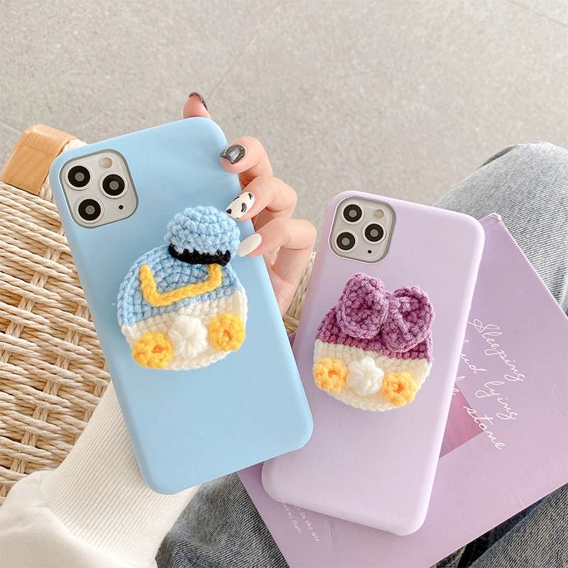 

Phone Holder Case For iphone XR X Xs 11 12 13 Pro Max SE 7 8 plus cartoon doll stand phone case