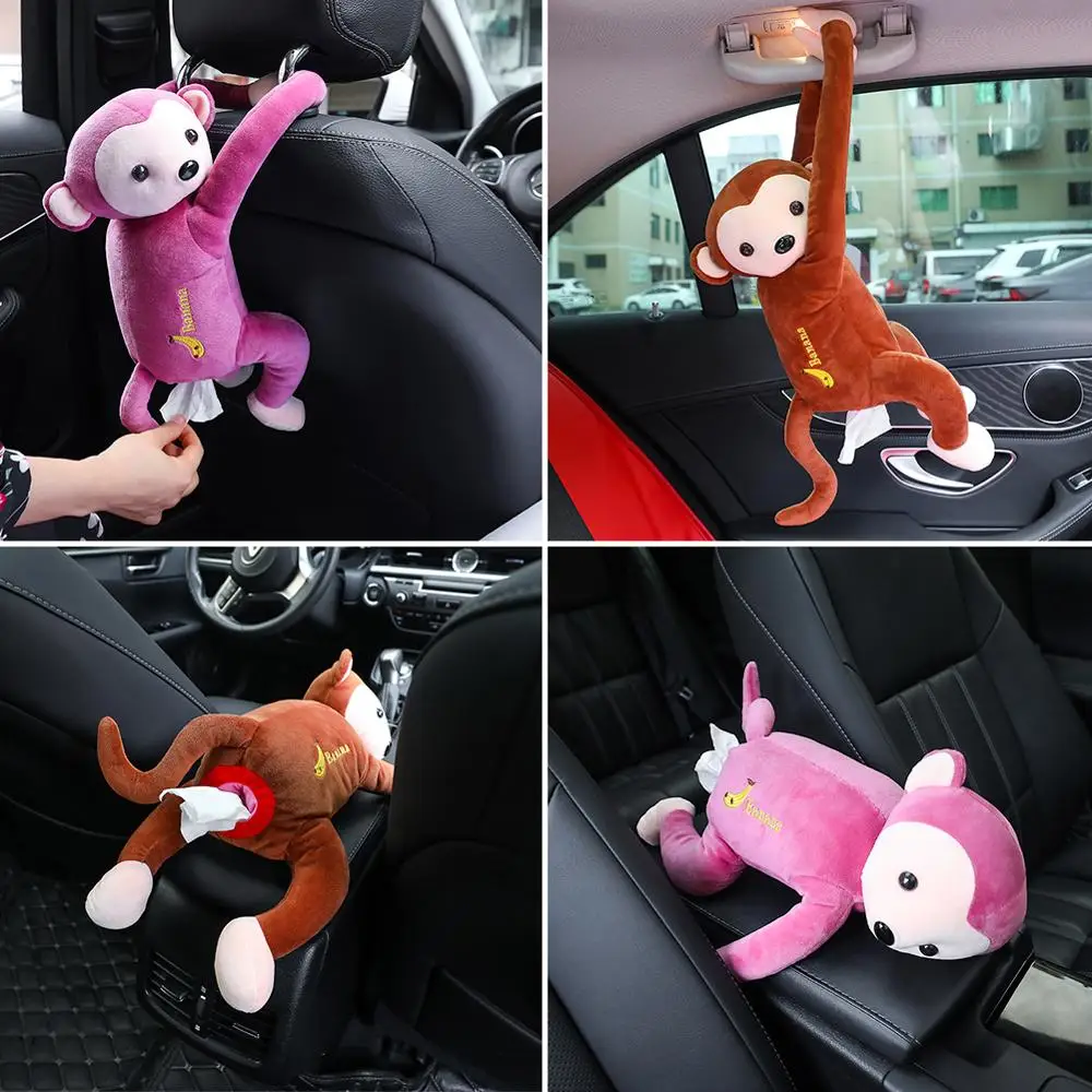 Милая портативная коробка для бумажных салфеток обезьяны дома офиса автомобиля