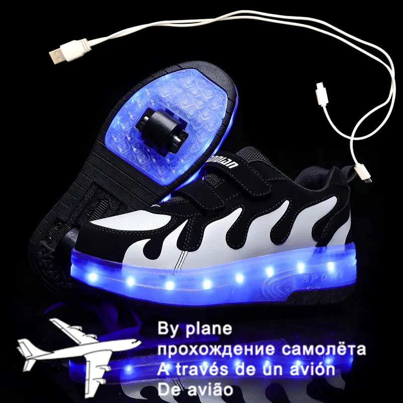 Pink Led Light Roller Skate Shoes Kids Led Shoes Boys Girls 
