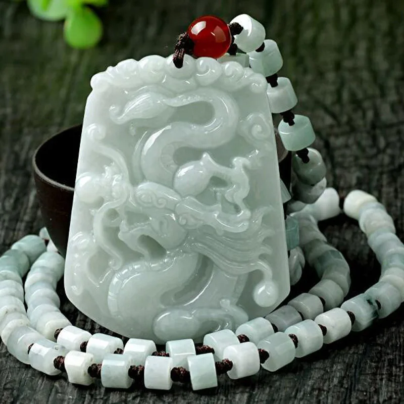 Бирма ЖАДЕИТ кулон Прямая поставка счастливый амулет Большой Дракон ожерелье с