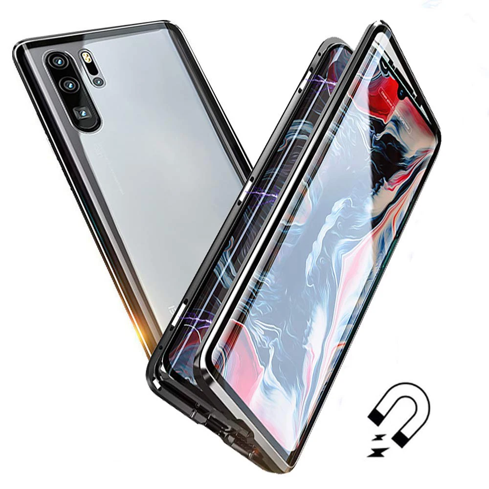 Магнитный адсорбционный металлический чехол для Honor 8X телефона huawei P30 Lite/Pro mate 20 lite
