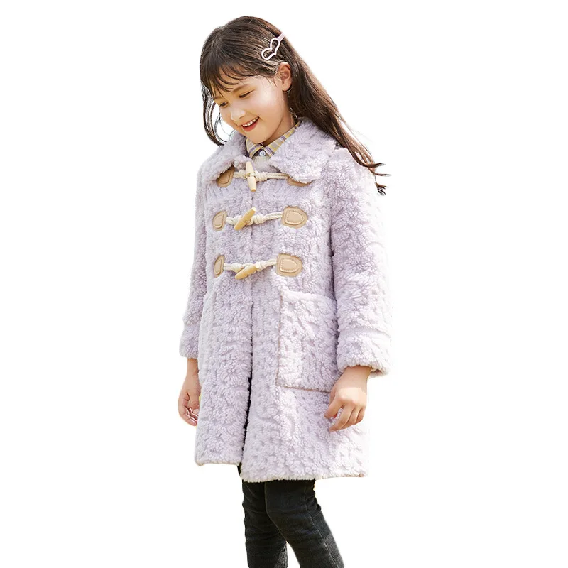 

5-12 years children clothes 2020 toddler girl winter clothes kids coat jacket Korean Fashion Girl Grain Fleece Woolen Clothes