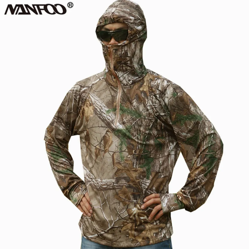 

Summer Sun Protection Fishing Jacket Long-Sleeved Cycling Hooded Jacket Tree Bionic Camouflage Hunting Jungle Ghillie Jacket