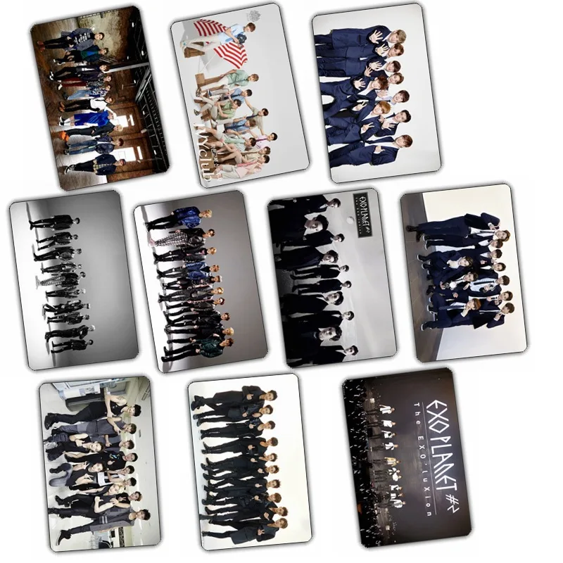 

10/12PCS/SET EXO Crystal Card Stickers BAEKHYUN SE HUN LAY XIUMIN Portrait Photo Stick-On Bus Meal Cards Decoration A26