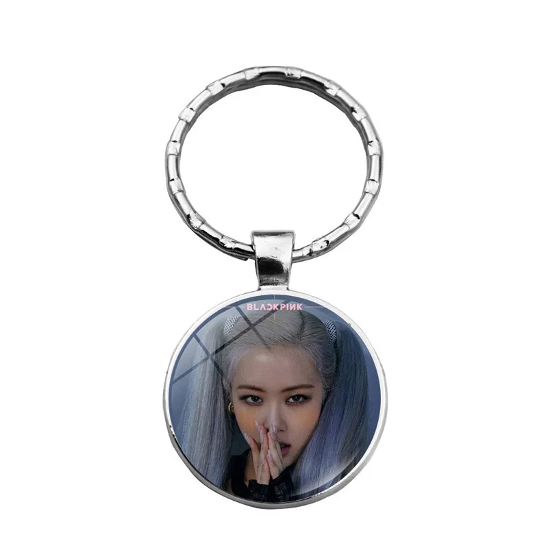 Металлический брелок JISOO LISA ROSE JENNIE кольцо для ключей Модный милый маленький