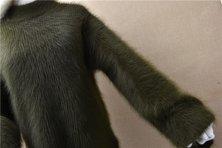 

Women's loose sweater winter sweater high collar pullover sweater Angora rabbit fur sweater specialties open skirt mink cashmere