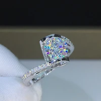 new 925 sterling silver ring 2 carat zircon simulation cz ring a wedding gift for womens charm jewelry