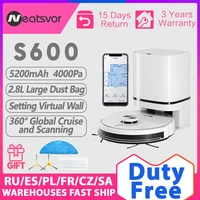 neatsvor s600 robot vacuum cleaner laser navigation 4000pa dust bag automatic dust collection system smart home